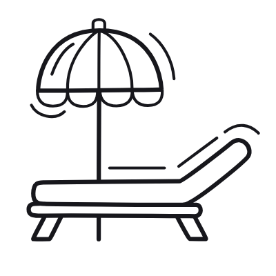 Sun Lounger, Animated Icon, Outline