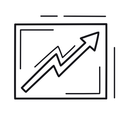 Arrow Growth, Animated Icon, Outline