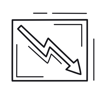 Arrow Decrease, Animated Icon, Outline
