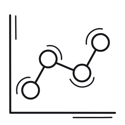 Line Chart Grow, Animated Icon, Outline