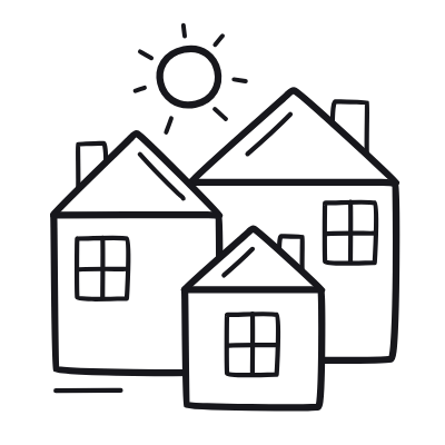 Houses, Animated Icon, Outline