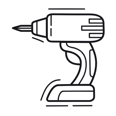 Drilling Machine, Animated Icon, Outline