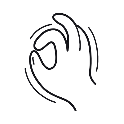 Hand Ok, Animated Icon, Outline