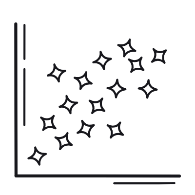 Scatter Plot, Animated Icon, Outline