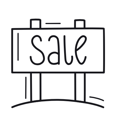 Sale Sign, Animated Icon, Outline