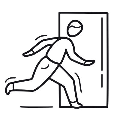 Exit Sign, Animated Icon, Outline