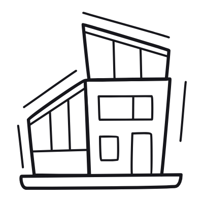 Mansion, Animated Icon, Outline