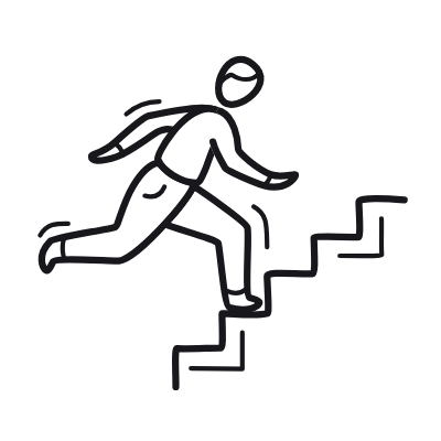 Stair Climbing, Animated Icon, Outline
