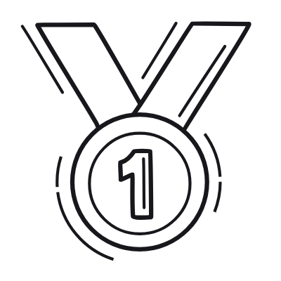 Medal First Place, Animated Icon, Outline