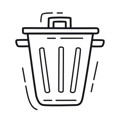 Trash Bin, Animated Icon, Outline