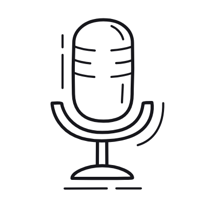 Microphone, Animated Icon, Outline