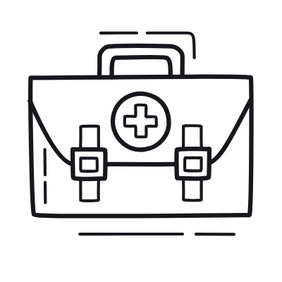 Military First Aid Kit, Animated Icon, Outline