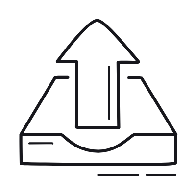 Inbox Upload, Animated Icon, Outline