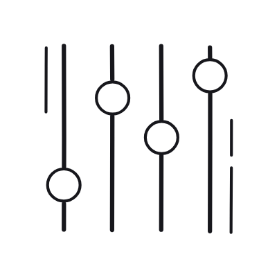 Sliders Vertical, Animated Icon, Outline