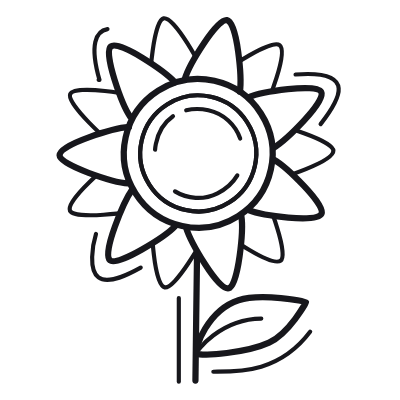 Sunflower, Animated Icon, Outline