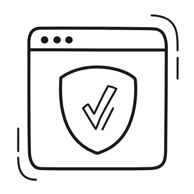 Browser Shield, Animated Icon, Outline