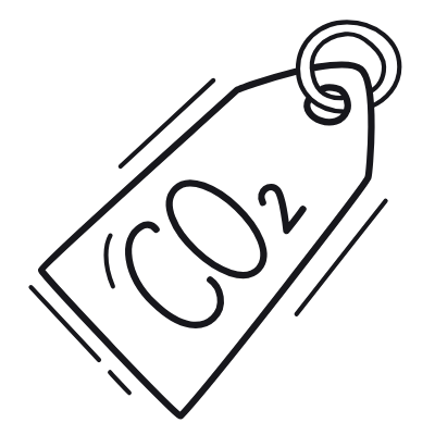 Price Tag CO2, Animated Icon, Outline