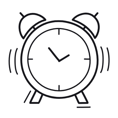 Alarm Clock, Animated Icon, Outline