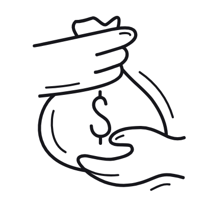 Hands Giving Money, Animated Icon, Outline
