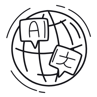 Globe Translate, Animated Icon, Outline