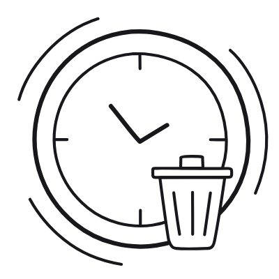Clock Trash, Animated Icon, Outline