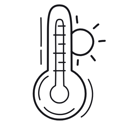Hot Temperature, Animated Icon, Outline