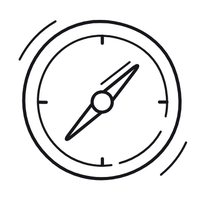 Compass, Animated Icon, Outline