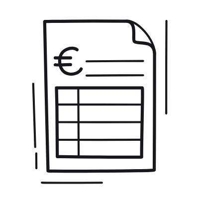 Invoice Euro, Animated Icon, Outline