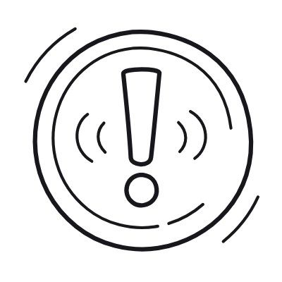 Warning Circle, Animated Icon, Outline