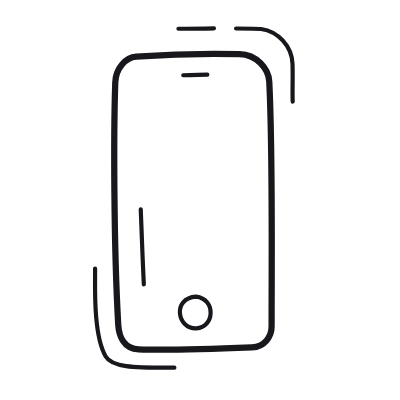 Smartphone Button, Animated Icon, Outline