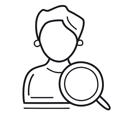 Man Search, Animated Icon, Outline