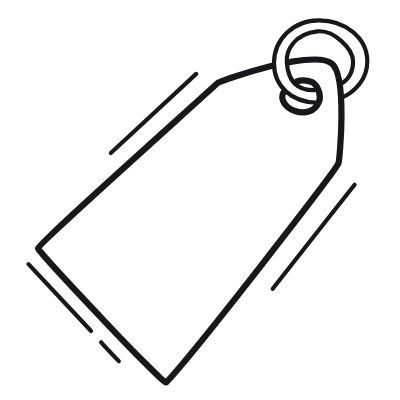 Price Tag, Animated Icon, Outline