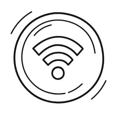 Wifi Circle, Animated Icon, Outline