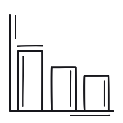 Bar Chart Decline, Animated Icon, Outline