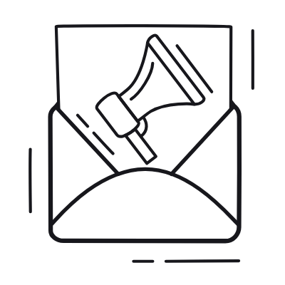 Mail Open Marketing, Animated Icon, Outline