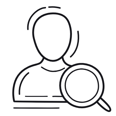Avatar Magnifier, Animated Icon, Outline
