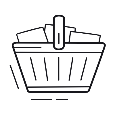 Basket Full, Animated Icon, Outline