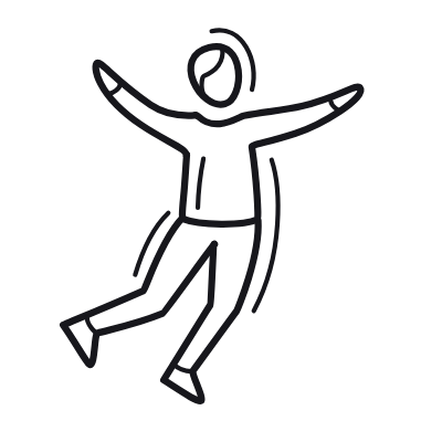 Person Jumping, Animated Icon, Outline
