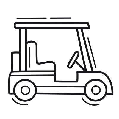 Golf Cart, Animated Icon, Outline