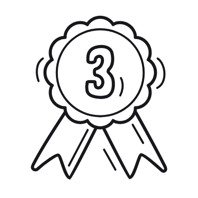 Badge Third, Animated Icon, Outline