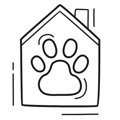 House Pet Print, Animated Icon, Outline