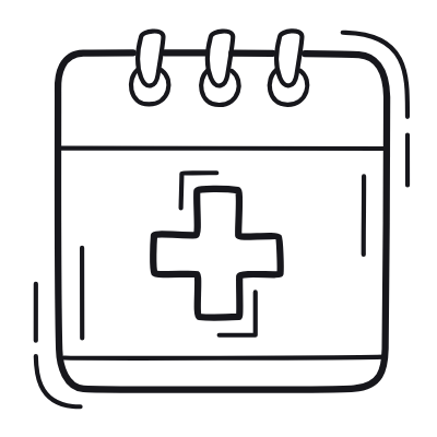 Calendar Medical, Animated Icon, Outline