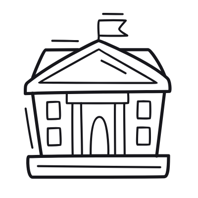 City Hall, Animated Icon, Outline
