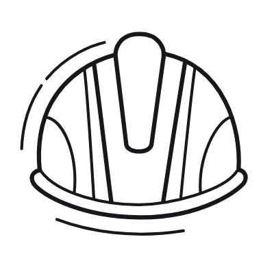 Work Helmet, Animated Icon, Outline