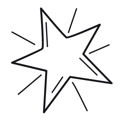 Star Shining, Animated Icon, Outline