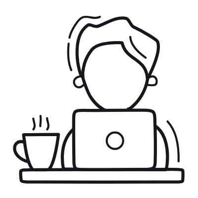 Man Laptop, Animated Icon, Outline