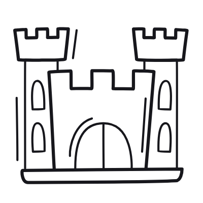 Castle, Animated Icon, Outline