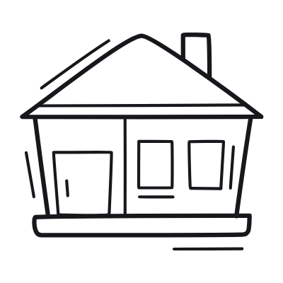 Bungalow, Animated Icon, Outline