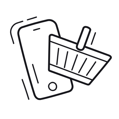 Smartphone Shopping, Animated Icon, Outline