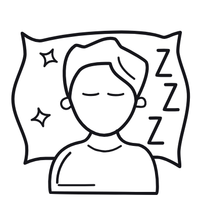 Man Sleeping, Animated Icon, Outline